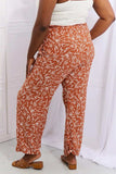 Heimish Right Angle Full Size Geometric Printed Pants in Red Orange - Trendsi - Flyclothing LLC