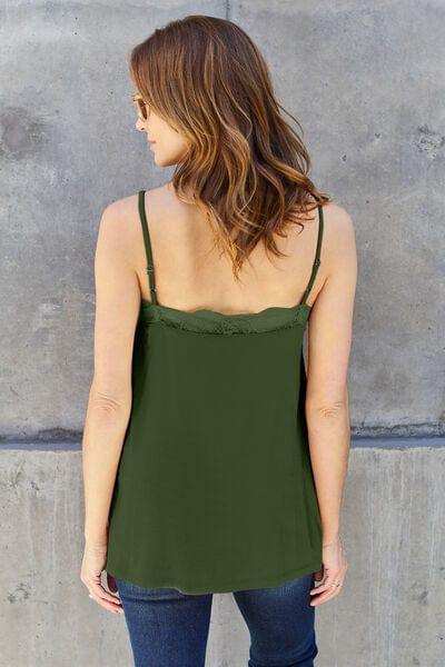 Basic Bae Full Size Lace Trim V-Neck Cami - Trendsi - Flyclothing LLC