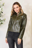 Mock Neck Zip Up Jacket - Trendsi - Flyclothing LLC