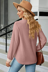 V-Neck Long Sleeve T-Shirt - Trendsi - Flyclothing LLC