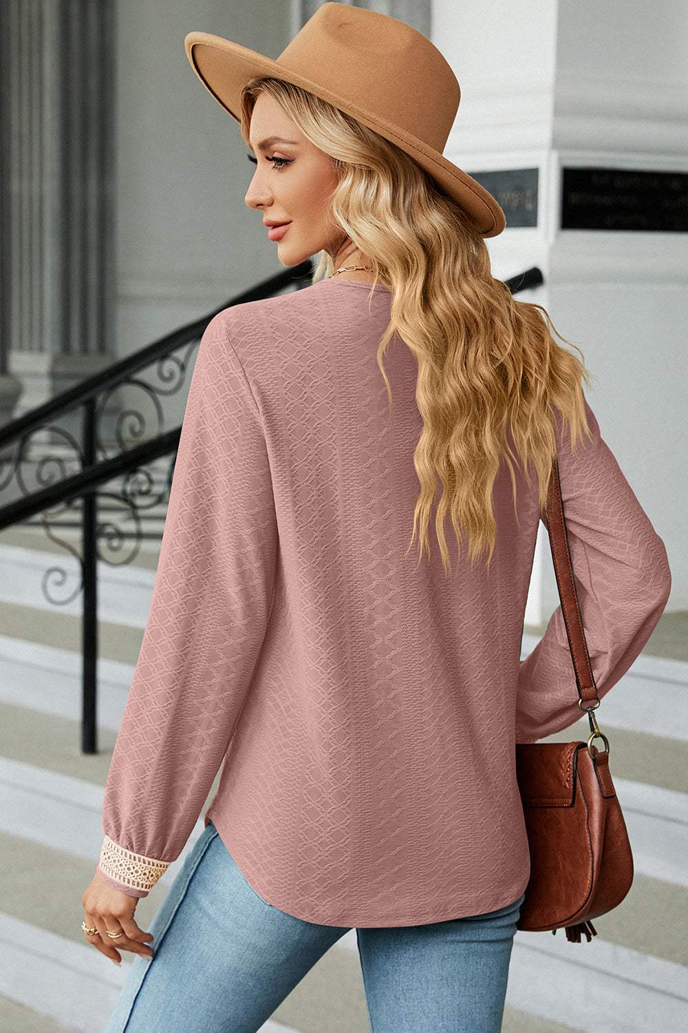 V-Neck Long Sleeve T-Shirt - Trendsi - Flyclothing LLC