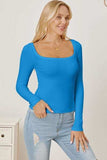 Square Neck Long Sleeve T-Shirt - Trendsi - Flyclothing LLC