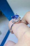 2 Carat Moissanite Contrast 925 Sterling Silver Ring - Trendsi