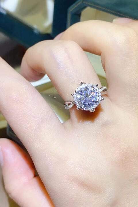 2 Carat Moissanite 925 Sterling Silver Ring - Trendsi - Flyclothing LLC