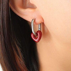 Heart Titanium Steel Earrings - Trendsi
