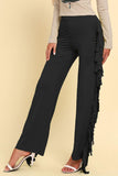 Fringe Trim Wide Leg Pants - Trendsi
