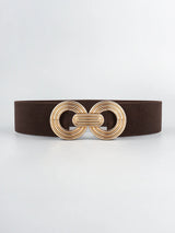 Geometric Buckle Elastic Wide Belt - Trendsi - Flyclothing LLC