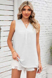 Texture V-Neck Sleeveless Top - Trendsi - Flyclothing LLC