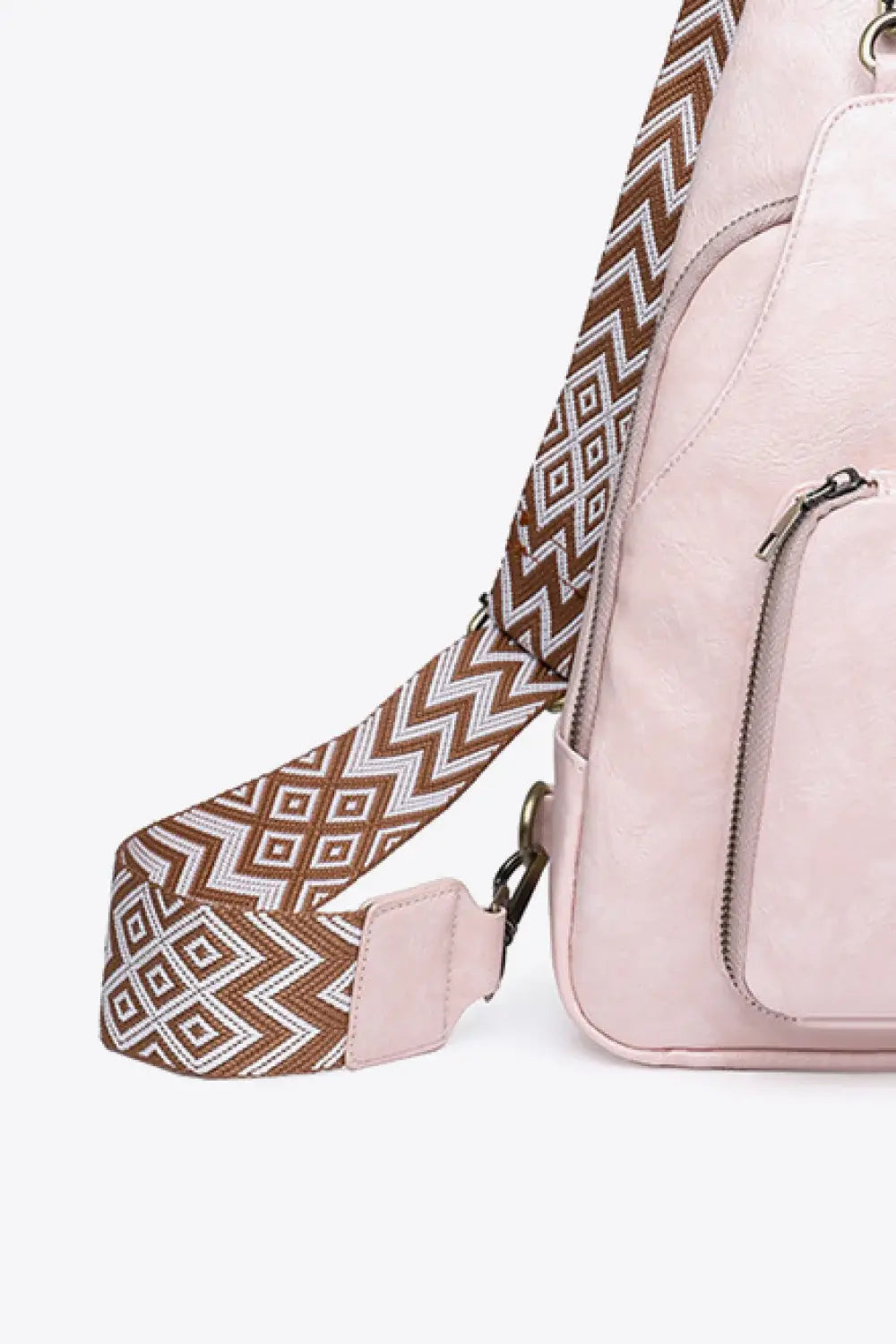 Take A Trip PU Leather Sling Bag - Trendsi - Flyclothing LLC