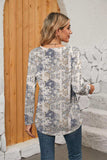 Printed Square Neck Long Sleeve Blouse - Trendsi - Flyclothing LLC