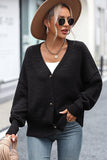 Button-Up Dropped Shoulder Cardigan - Trendsi