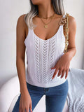 Openwork Scoop Neck Knit Tank Top - Trendsi - Flyclothing LLC
