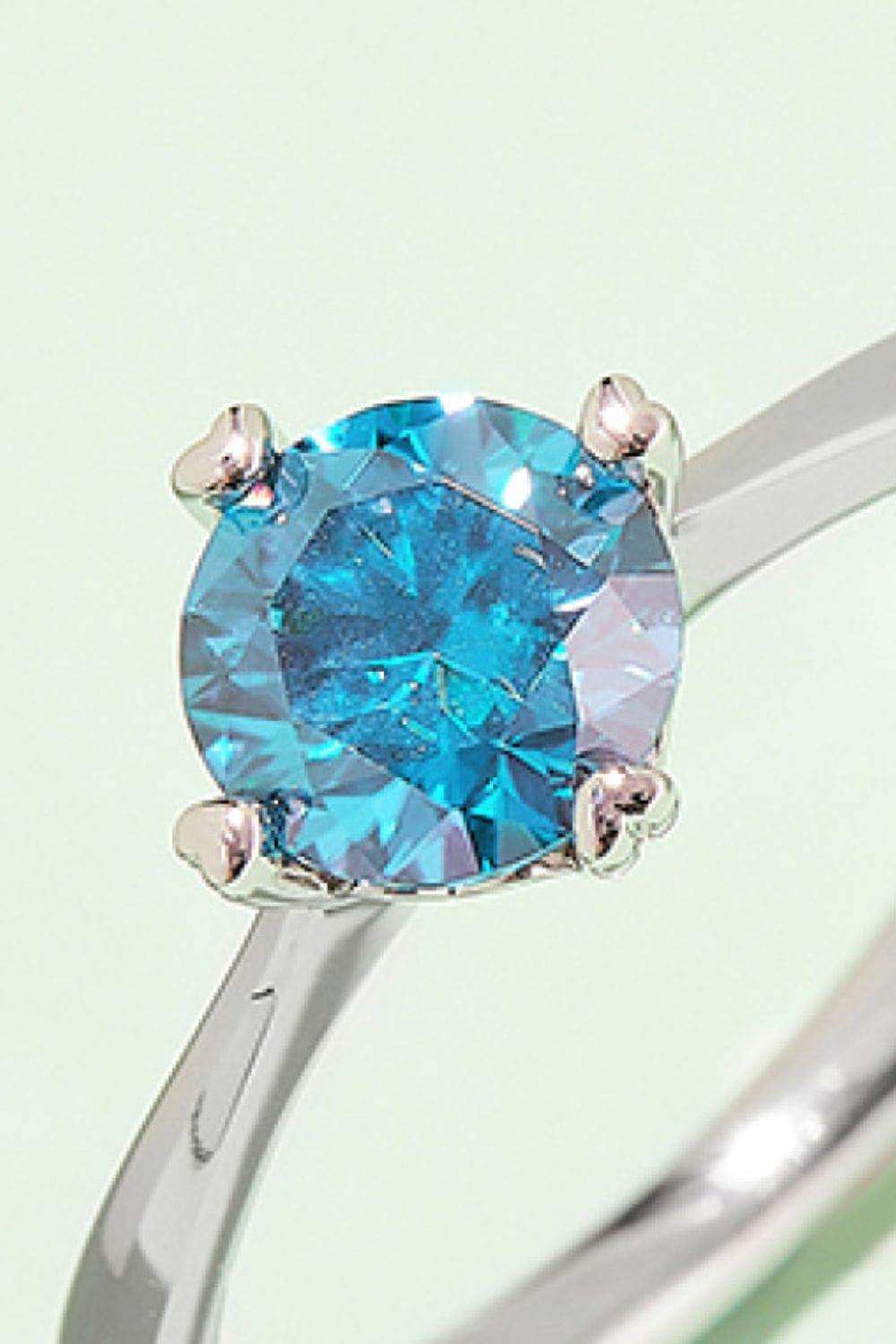 1 Carat Moissanite 925 Sterling Silver Solitaire Ring - Trendsi - Flyclothing LLC