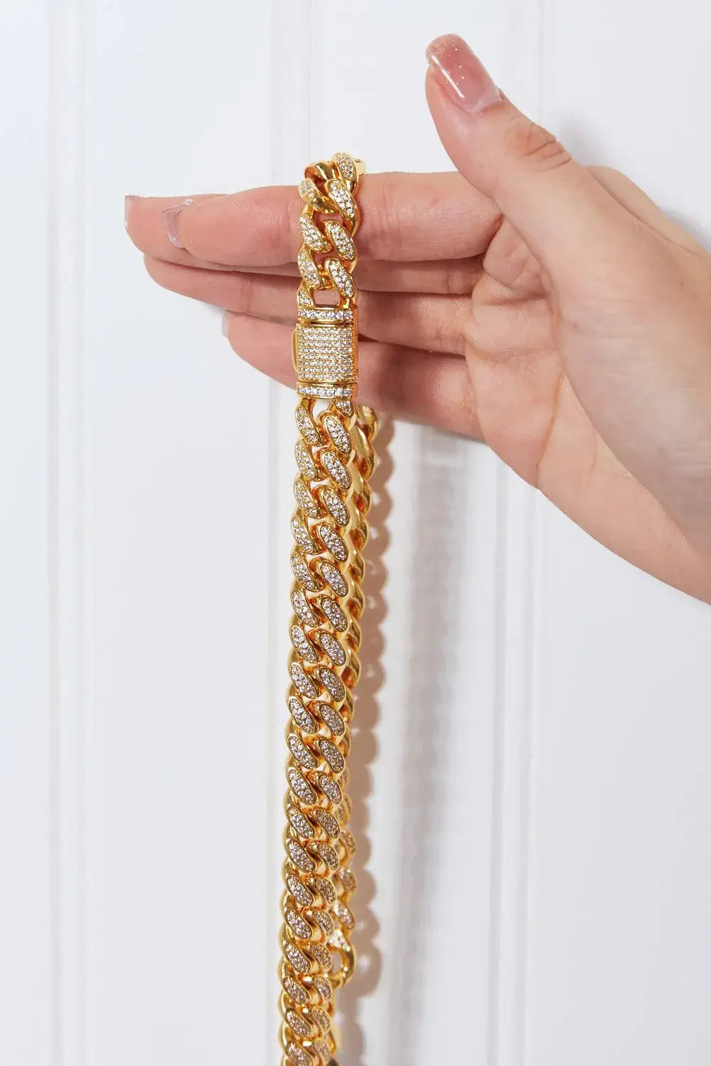 GNJ MANUFACTURING Cubic Zirconia Curb Chain Necklace - Trendsi - Flyclothing LLC