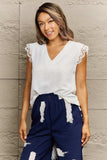 V-Neck Lace Trim Tank Top - Trendsi - Flyclothing LLC
