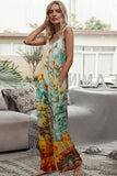 Tie-Dye Spaghetti Strap Jumpsuit with Pockets - Flyclothing LLC