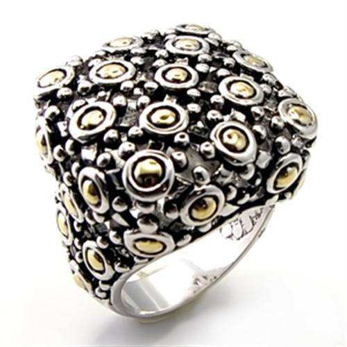 Alamode Reverse Two-Tone Brass Ring with No Stone - Alamode - Flyclothing LLC