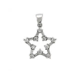 Alamode High-Polished 925 Sterling Silver Pendant with AAA Grade CZ in Clear - Alamode