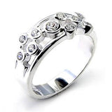 Alamode High-Polished 925 Sterling Silver Ring with AAA Grade CZ in Clear - Alamode
