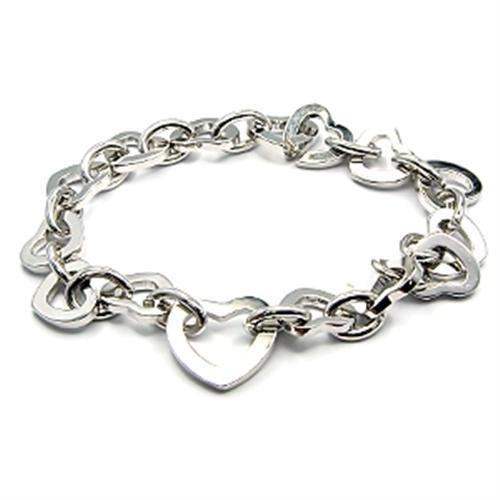 Alamode Rhodium Brass Bracelet with No Stone - Alamode - Flyclothing LLC