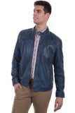 Scully Leather Denim Zip Front Mens Jacket - Scully Leather