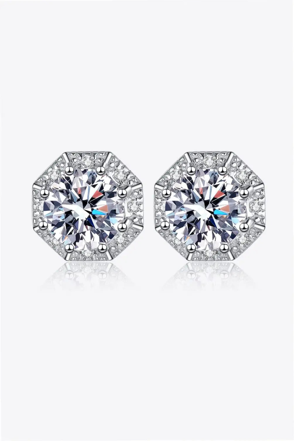 2 Carat Moissanite 925 Sterling Silver Stud Earrings - Trendsi - Flyclothing LLC