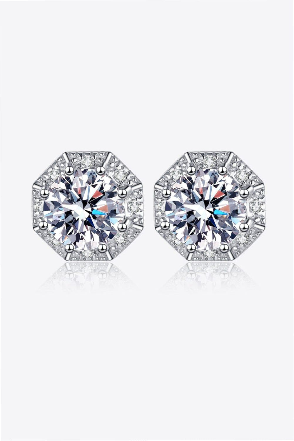 2 Carat Moissanite 925 Sterling Silver Stud Earrings - Trendsi