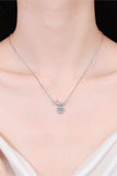 1 Carat Moissanite Heart Pendant Necklace - Trendsi - Flyclothing LLC