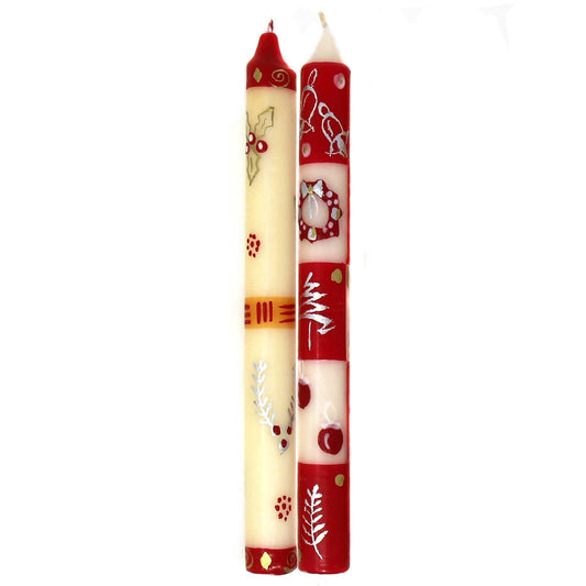Tall Hand Painted Candles - Pair - Kimweta Design - Nobunto - Flyclothing LLC