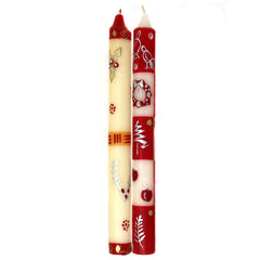 Tall Hand Painted Candles - Pair - Kimweta Design - Nobunto - Flyclothing LLC