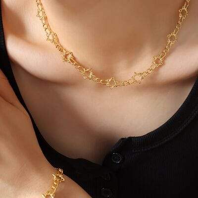 Brass Titanium Steel Necklace - Trendsi - Flyclothing LLC