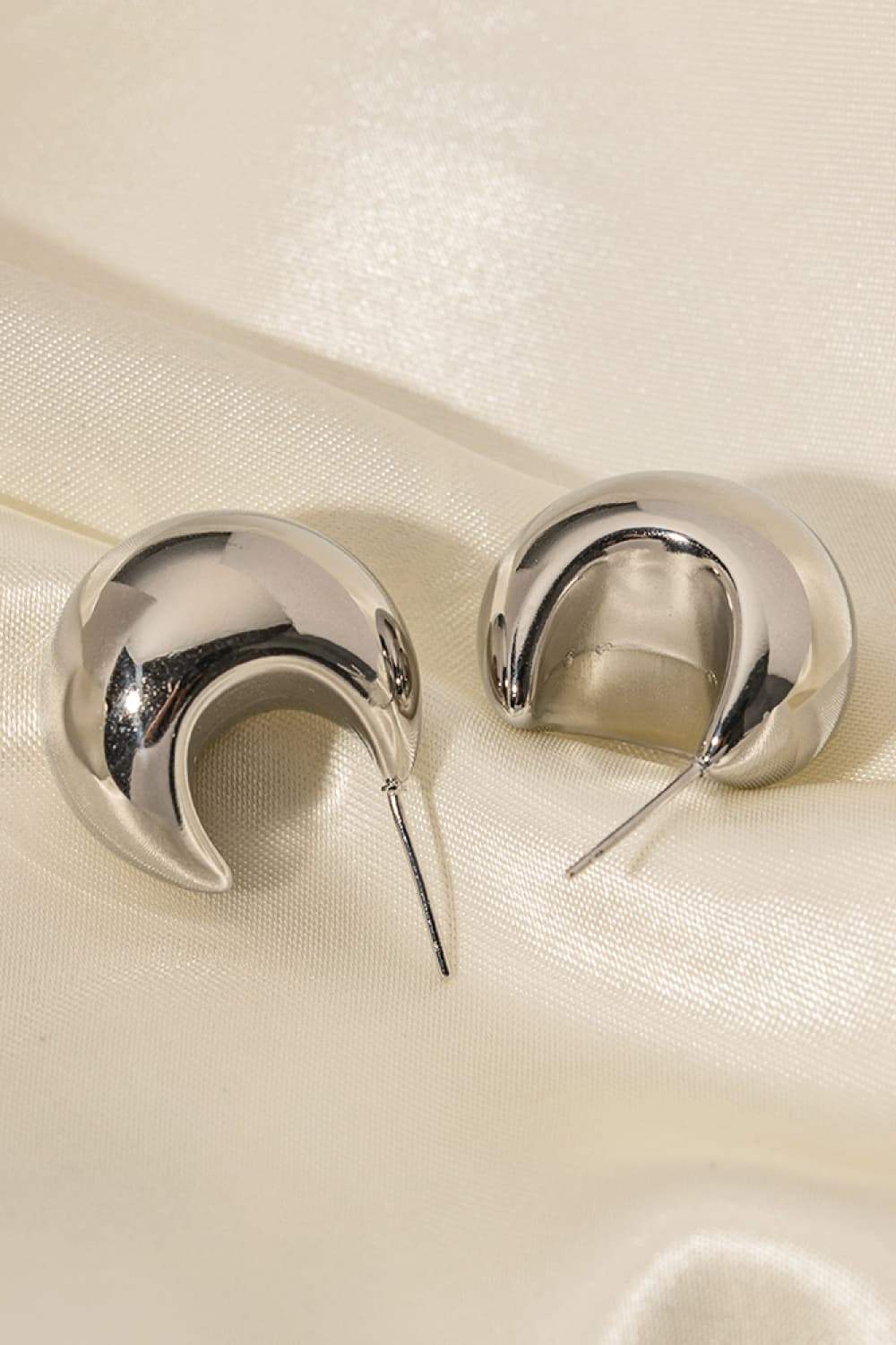 Stainless Steel C-Hoop Earrings - Trendsi - Flyclothing LLC