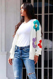 Flower Pattern Open Front Long Sleeve Cardigan - Trendsi - Flyclothing LLC