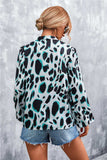 Printed Tie Neck Puff Sleeve Blouse - Trendsi - Flyclothing LLC