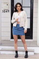 Button Up Round Neck Cardigan - Trendsi