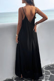 Backless Maxi Cami Dress with Pockets - Trendsi