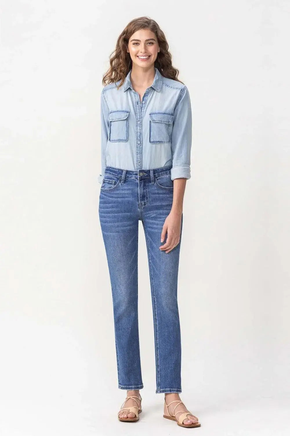 Lovervet Full Size Maggie Midrise Slim Ankle Straight Jeans - Trendsi - Flyclothing LLC