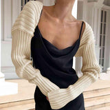 Long Sleeve Knit Bolero - Trendsi