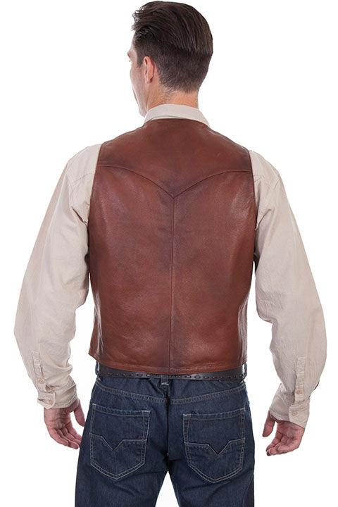 Scully Leather Brown Mens Mens Vest - Flyclothing LLC