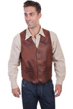 Scully Leather Brown Mens Mens Vest - Scully Leather