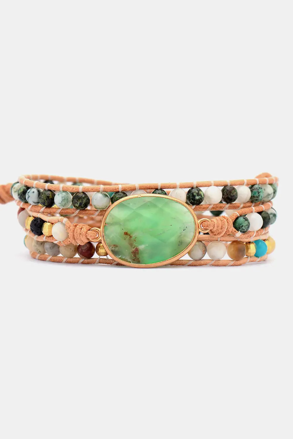 Natural Stone & Agate Layered Bracelet - Trendsi - Flyclothing LLC