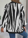 Open Front Animal Print Cardigan - Trendsi - Flyclothing LLC
