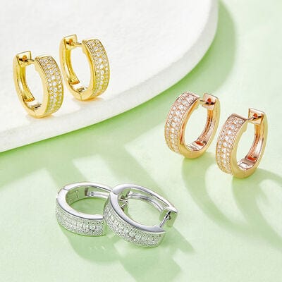 Moissanite 925 Sterling Silver Huggie Earrings - Trendsi