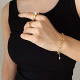 18K Gold-Plated Titanium Steel Bracelet - Trendsi - Flyclothing LLC