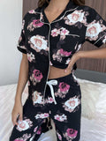 Floral Short Sleeve Shirt and Pants Lounge Set - Trendsi - Flyclothing LLC