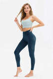 Slim Fit Long Active Leggings with Pockets - Trendsi - Flyclothing LLC