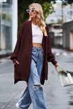 Open Front Dropped Shoulder Longline Cardigan - Trendsi - Flyclothing LLC