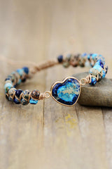 Handmade Heart Shape Natural Stone Bracelet - Trendsi