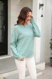 Round Neck Ribbed Long Sleeve Sweater - Trendsi - Flyclothing LLC