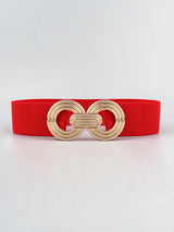 Geometric Buckle Elastic Wide Belt - Trendsi - Flyclothing LLC